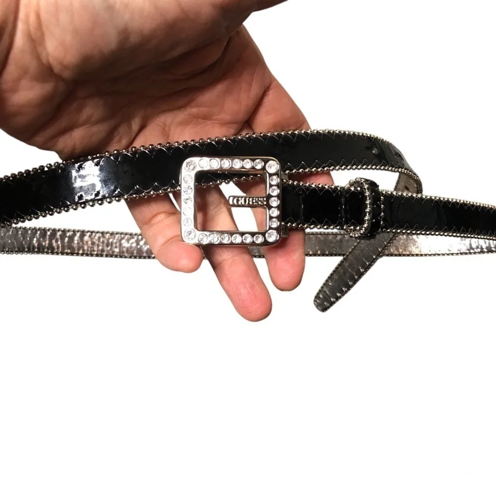 Y2K Guess Bling Belt Black Sz XL 38-42